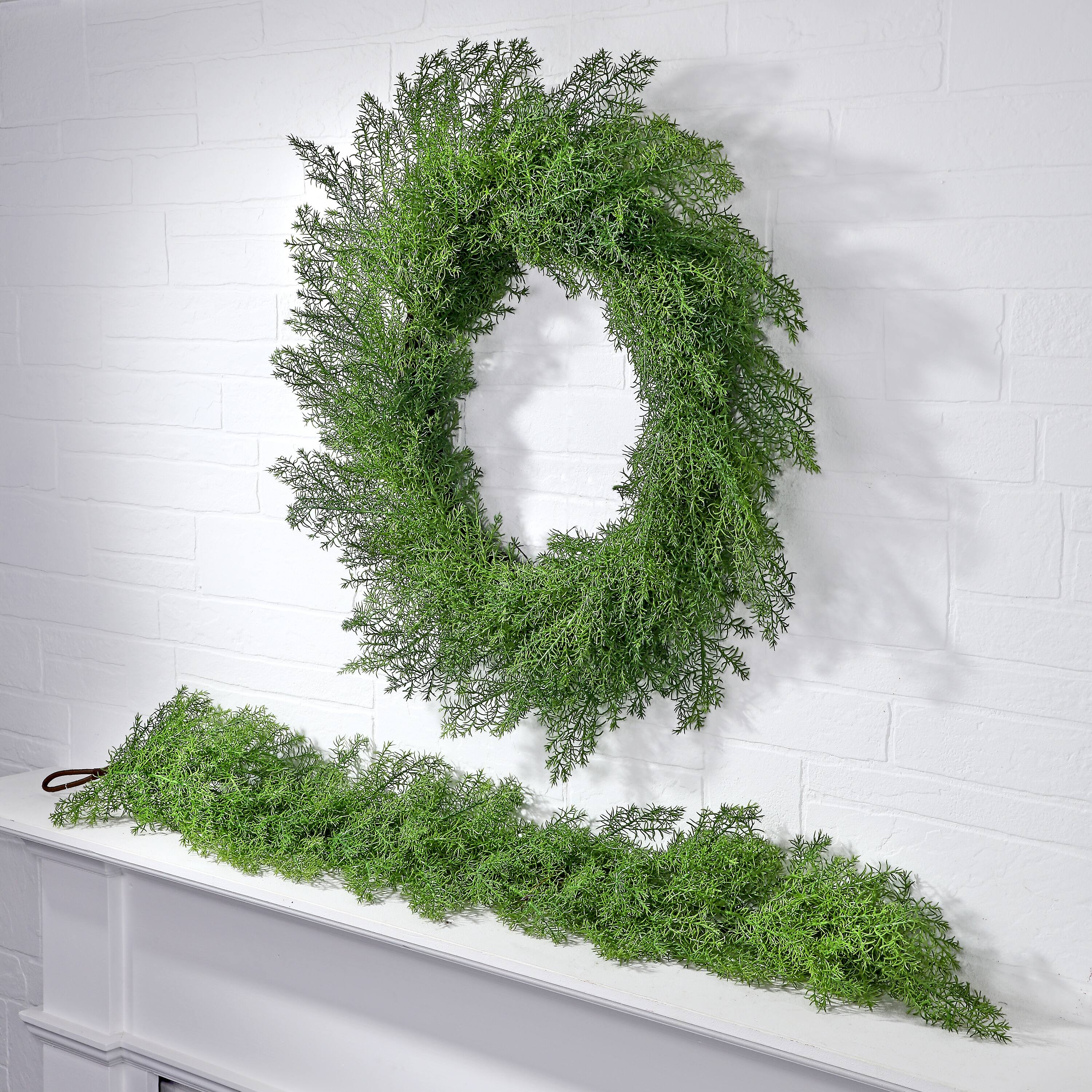 Natural Touch Asparagus Fern Wreath 24" On Sale Bed Bath & Beyond